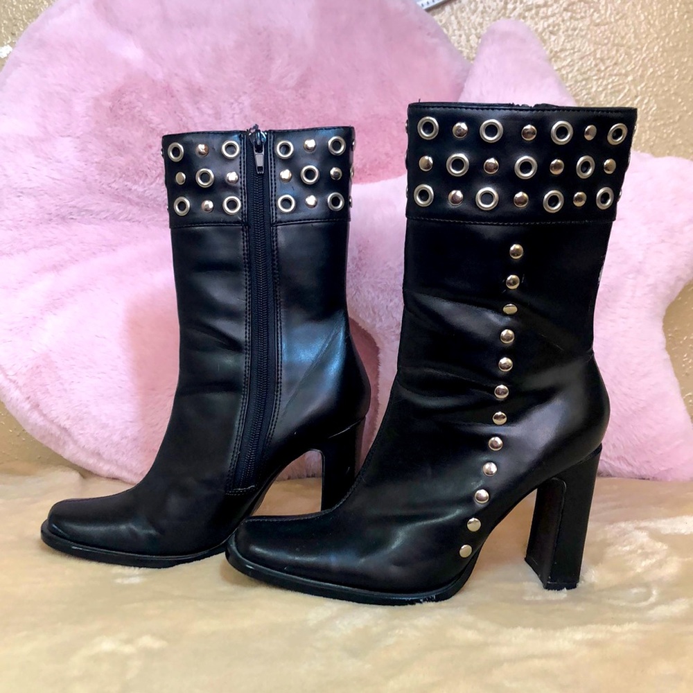 Size 6, Classified, Black Ankle Booties with very cute silver detailing!